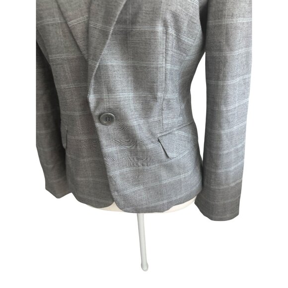 SAKS FIFTH AVENUE Light Gray Plaid Jacket Blazer Size 6 - Picture 4 of 7